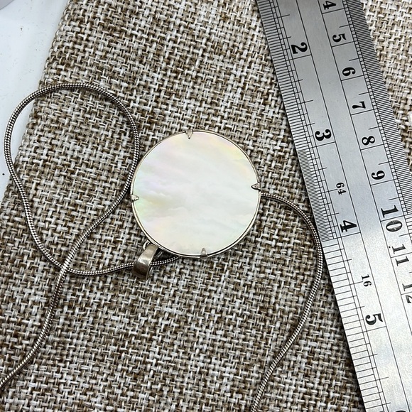 Vintage Sterling Silver Marcasite & MOP Swirl Pendant Necklace 16" - Picture 12 of 17